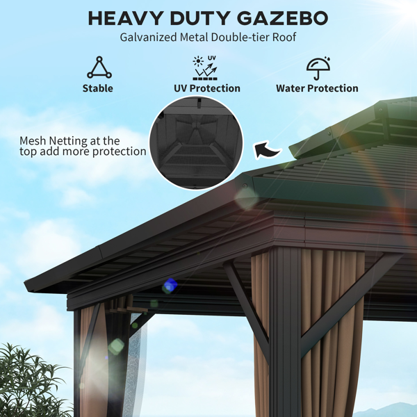 镀锌钢屋顶凉亭 /烧烤烹饪凉棚-4