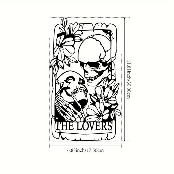 1 件精美的波西米亚金属哥特风格的骷髅情侣墙饰壁画，适用于室内、室外、家居、庭院、阳台装饰。万圣节装饰、家居装饰、卧室装饰、厨房装饰、墙面装饰、房屋装饰、房间装饰用品、客厅装饰。（TikTok、temu下自提）-19