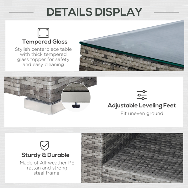 户外花园沙发套装 /藤编沙发（周末不发货）（ Amazon Shipping）（WalMart禁售）（不支持无理由退货）-4