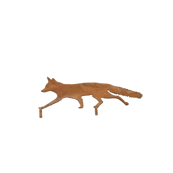 CIFbuy™ 乡村风格金属花园桩 - 南希狐装饰品，迷人的户外雕像及墙面雕塑，用于庭院美化，独特的乡村金属艺术品，适用于花园、露台和草坪的户外装饰，单件产品（TikTok、temu下自提）-2