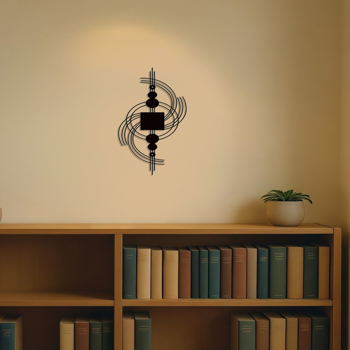 现代几何金属墙面艺术品 - 圆形 & 方形抽象雕塑 | 简约风家居装饰，适配客厅 / 卧室 / 浴室 / 厨房 | 时尚乔迁礼物，公寓墙面悬挂装饰优选（TikTok、temu下自提）