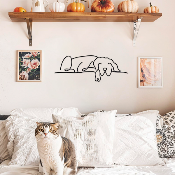 1 件极简主义金属狗墙面装饰品，融合吉特罗与波西米亚风格，适配客厅、卧室等多空间。兼具古典美学，可作万圣节装饰、新婚礼物与宠物爱好者礼品，满足多场景装饰需求。（TikTok、temu下自提）-51