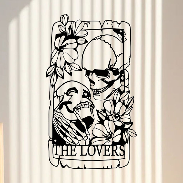 1 件精美的波西米亚金属哥特风格的骷髅情侣墙饰壁画，适用于室内、室外、家居、庭院、阳台装饰。万圣节装饰、家居装饰、卧室装饰、厨房装饰、墙面装饰、房屋装饰、房间装饰用品、客厅装饰。（TikTok、temu下自提）-16