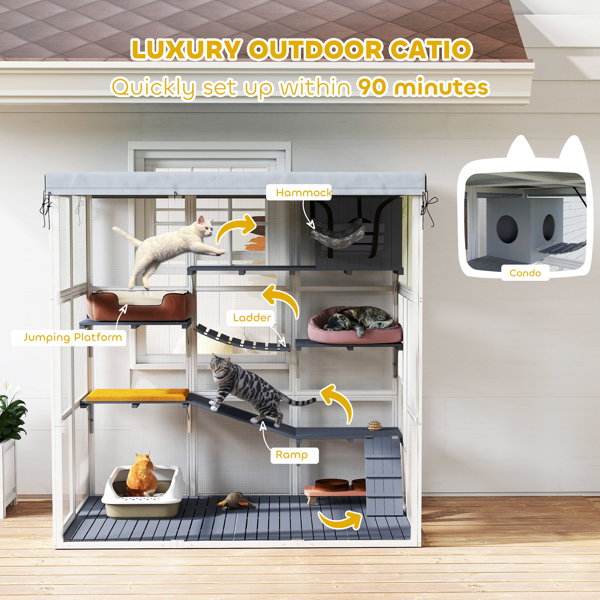 带吊床的猫围栏-5