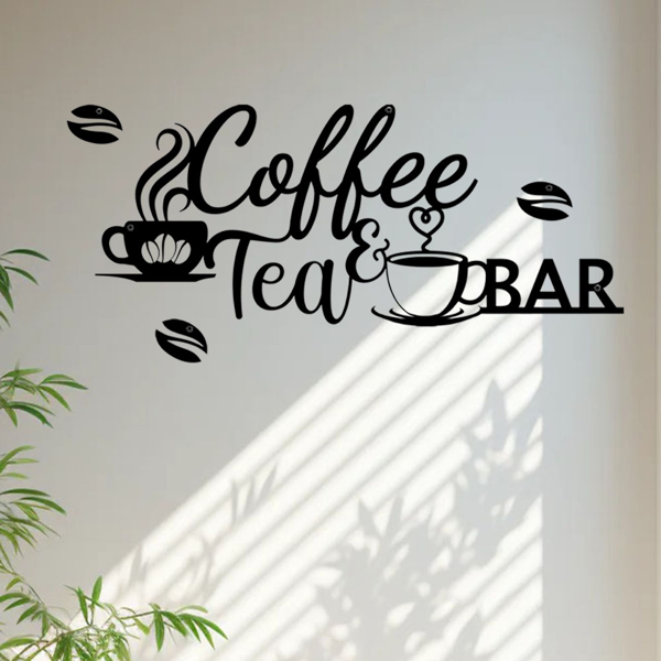 复古金属咖啡吧招牌，乡村风格墙面悬挂设计，适配厨房、咖啡馆、浴室、门廊。可作农家风家居装饰、咖啡店标识，也能当万圣节及乔迁礼物，兼顾温馨房间等多场景装饰需求。（TikTok、temu下自提）-9