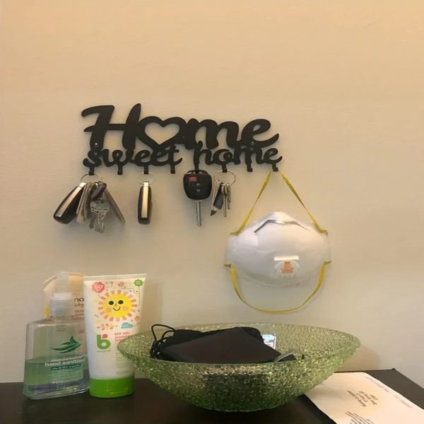 1个钥匙架用于墙壁，黑色钥匙架用于墙壁装饰，金属墙壁装饰用于办公室，走廊，入口通道，钥匙挂钩挂钥匙（TikTok、temu下自提）-18