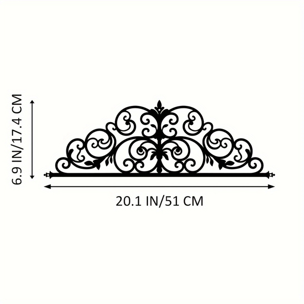 CIFbuy™ 风格装饰金属鸢尾花卷轴壁挂装饰品 1 件 必备室内装饰品 20 英寸激光切割花卉主题纯色图案雕像 适用于客厅、卧室、入口处 时尚墙面装饰 壁挂雕塑品（TikTok、temu下自提）-7