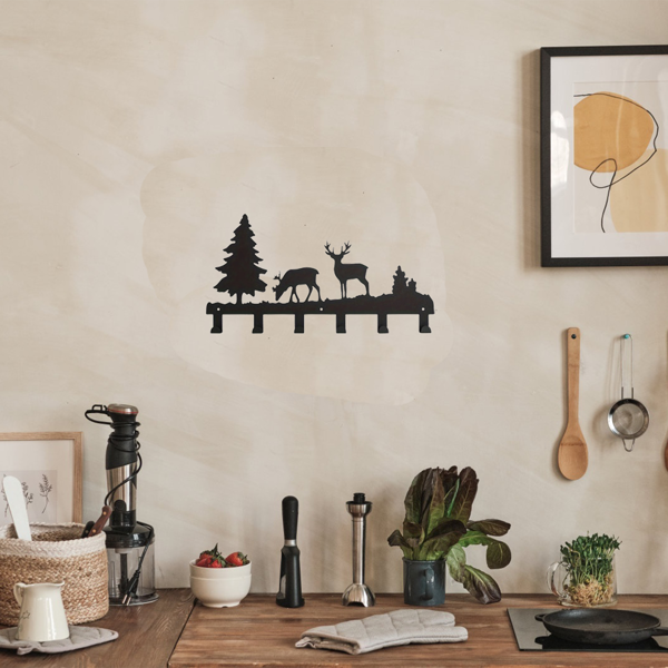 精心设计的金属麋鹿钥匙挂钩：壁挂式，多功能挂钩，适合挂衣服，包，钥匙。提升您房间的美学，并为您的家居装饰增添一丝优雅（TikTok、temu下自提）-18