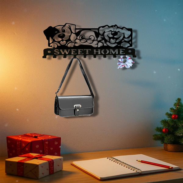 CIFbuy 黑色金属家居墙面挂钩：1 个  精心设计，富有创意的厨房毛巾挂钩，具有独特的魅力和迷人的外观，是备受追捧的精美个性化礼品，实用挂钩，室内装饰吊环，墙面雕塑。实用挂钩。（TikTok、temu下自提）-5