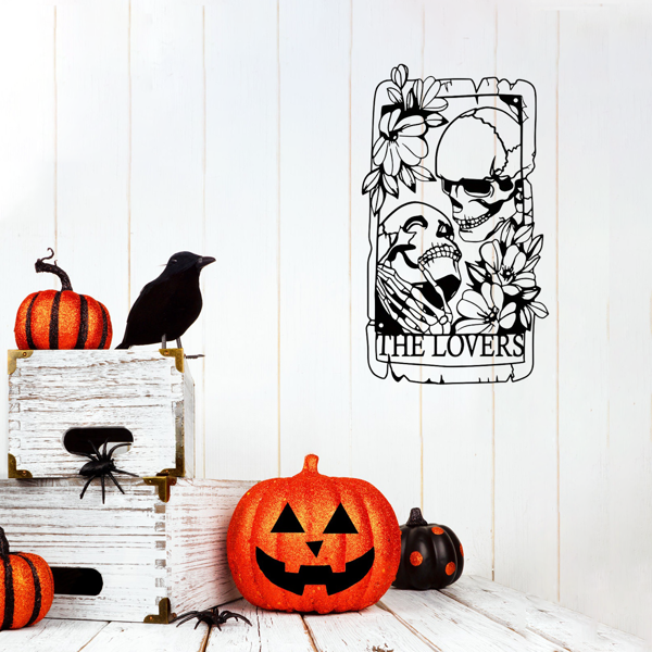 1 件精美的波西米亚金属哥特风格的骷髅情侣墙饰壁画，适用于室内、室外、家居、庭院、阳台装饰。万圣节装饰、家居装饰、卧室装饰、厨房装饰、墙面装饰、房屋装饰、房间装饰用品、客厅装饰。（TikTok、temu下自提）-28
