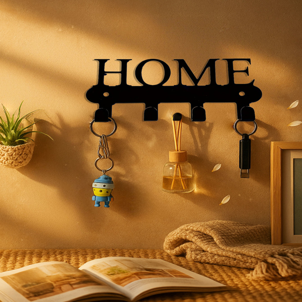 CIF购买的壁挂式钥匙架：坚固的金属涂层钥匙存放盒，简约的入口收纳用品，具有高承载能力，提升家居与办公装饰效果，钥匙挂钩，时尚实用的墙面装饰艺术品、墙面雕塑。实用挂钩。（TikTok、temu下自提）-3