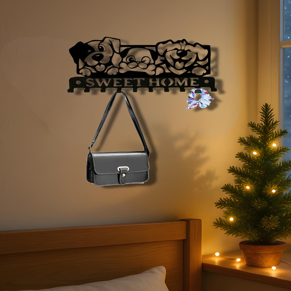 CIFbuy 黑色金属家居墙面挂钩：1 个  精心设计，富有创意的厨房毛巾挂钩，具有独特的魅力和迷人的外观，是备受追捧的精美个性化礼品，实用挂钩，室内装饰吊环，墙面雕塑。实用挂钩。（TikTok、temu下自提）-2