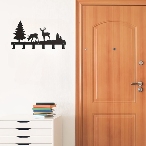 精心设计的金属麋鹿钥匙挂钩：壁挂式，多功能挂钩，适合挂衣服，包，钥匙。提升您房间的美学，并为您的家居装饰增添一丝优雅（TikTok、temu下自提）-5