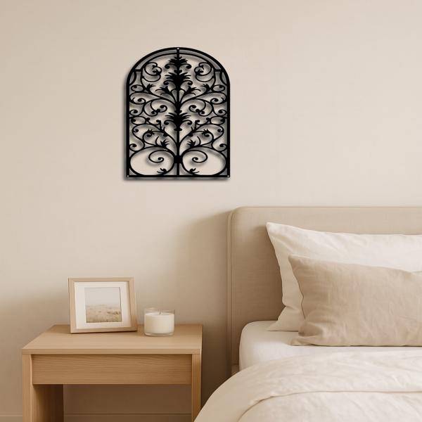 CIFbuy™ 精致金属窗框与拱形墙面装饰品 - 必备的标志性物件，具有哥特式大教堂风格与粗犷的巴洛克风格，非常适合客厅改造，是时尚的复古点缀，也是耐用的金属艺术品。（TikTok、temu下自提）-5