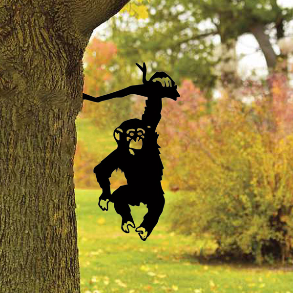 1个人电脑三个猿金属墙艺术是一个令人愉快的和独特的礼物。手工铁艺，灵长类装饰，乡村家居装饰，耐用的禅宗风格礼品，丛林风格配件（TikTok、temu下自提）-20