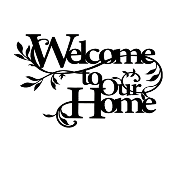 诱人的金属“欢迎来到我们的家”的墙壁标志：迷人的墙壁装饰挂件。邀请的欢迎标志是一个令人愉快的家庭装饰的一部分，在门廊和客厅创造一个迷人的氛围与美丽的墙壁雕塑（TikTok、temu下自提）-7
