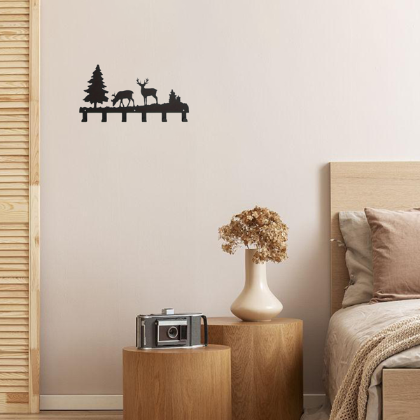 精心设计的金属麋鹿钥匙挂钩：壁挂式，多功能挂钩，适合挂衣服，包，钥匙。提升您房间的美学，并为您的家居装饰增添一丝优雅（TikTok、temu下自提）-14