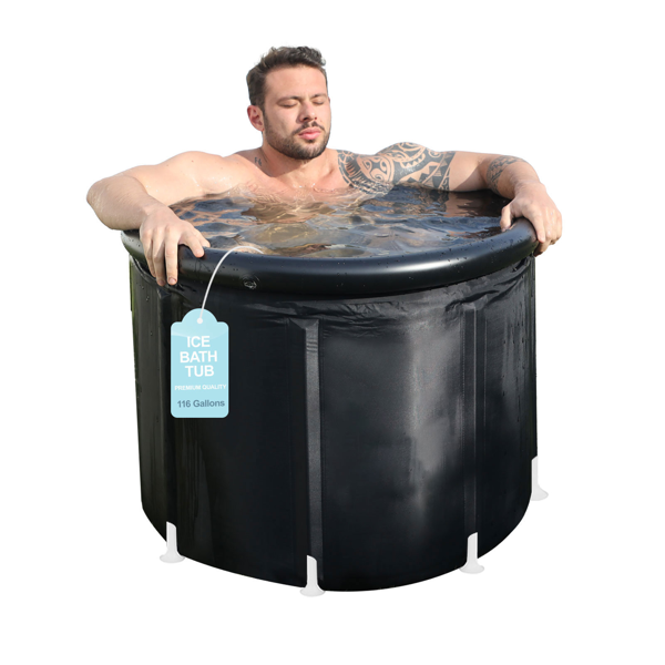 XXL 冰浴缸，102 GL 冷水池，便携式水池，多层便携式浴缸，适用于户外健身护理，可折叠浴盆-4