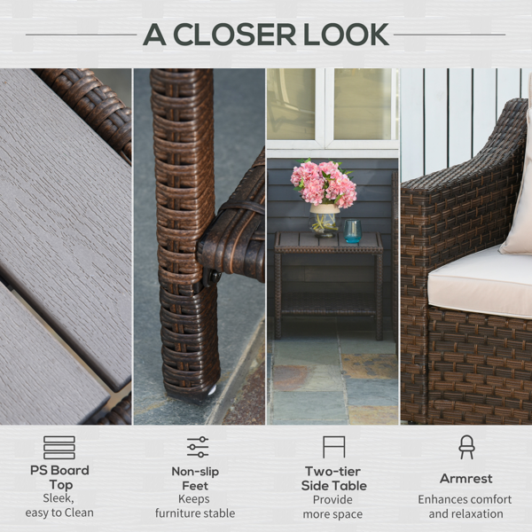 户外花园沙发套装 /藤编沙发（周末不发货）（ Amazon Shipping）（WalMart禁售）（不支持无理由退货）-5