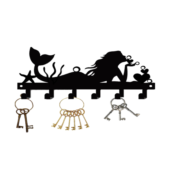 CIFbuy™ 壁挂式单挂钩带内置钥匙扣：这款挂钩上的装饰性挂钩非常适合存放钥匙、毛巾及其他日常必需品，是一款出色的收纳工具。它配有钥匙挂钩。（TikTok、temu下自提）-6