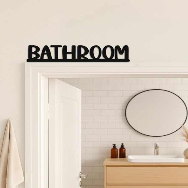 乡村风格浴室墙饰 - 现代金属字母数字标识，客厅/婚礼用门顶装饰（TikTok、temu下自提）-3