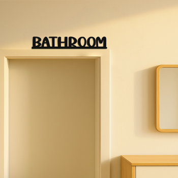 乡村风格浴室墙饰 - 现代金属字母数字标识，客厅/婚礼用门顶装饰（TikTok、temu下自提）