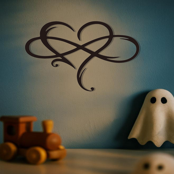 CIFbuy™ 精美铁艺艺术作品 1 件无限心形金属墙面艺术品 - 永恒的雕塑，象征永恒的爱，以优雅的爱主题设计提升家居装饰 - 墙面雕塑。（TikTok、temu下自提）-5