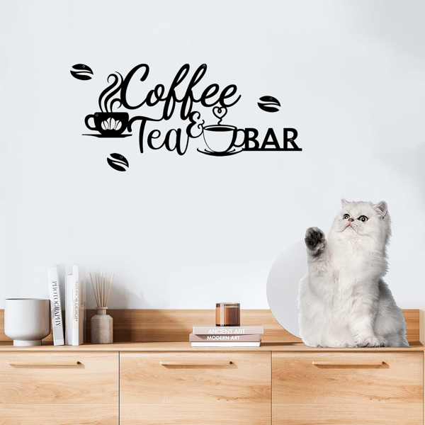 复古金属咖啡吧招牌，乡村风格墙面悬挂设计，适配厨房、咖啡馆、浴室、门廊。可作农家风家居装饰、咖啡店标识，也能当万圣节及乔迁礼物，兼顾温馨房间等多场景装饰需求。（TikTok、temu下自提）-18