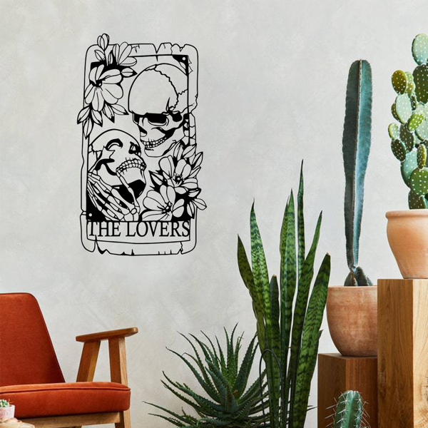 1 件精美的波西米亚金属哥特风格的骷髅情侣墙饰壁画，适用于室内、室外、家居、庭院、阳台装饰。万圣节装饰、家居装饰、卧室装饰、厨房装饰、墙面装饰、房屋装饰、房间装饰用品、客厅装饰。（TikTok、temu下自提）-37