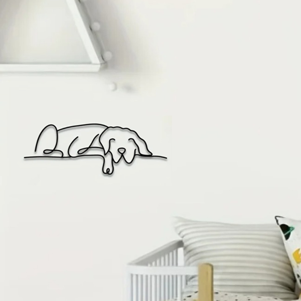 1 件极简主义金属狗墙面装饰品，融合吉特罗与波西米亚风格，适配客厅、卧室等多空间。兼具古典美学，可作万圣节装饰、新婚礼物与宠物爱好者礼品，满足多场景装饰需求。（TikTok、temu下自提）-8