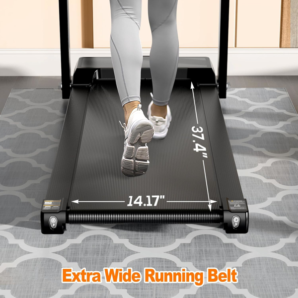 带把手的折叠式跑步机、3.0HP便携式跑步机、带把手的家用/办公用便携式跑步机、带有遥控器的电动跑步机、300磅重量-6