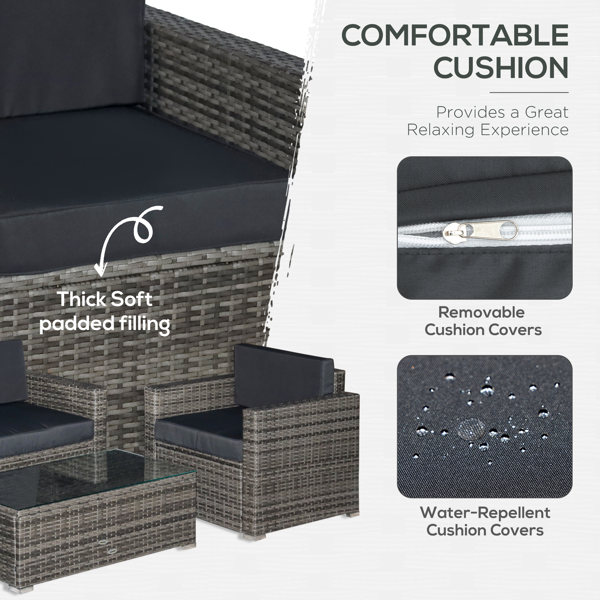 户外花园沙发套装 /藤编沙发（周末不发货）（ Amazon Shipping）（WalMart禁售）（不支持无理由退货）-7