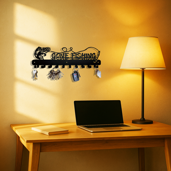 CIFbuy 黑色金属壁挂钩装饰品：1 件，时尚设计，适合物品整理，能营造整洁且时尚的空间，适用于卧室和浴室的墙面装饰。多功能挂钩。（TikTok、temu下自提）-4