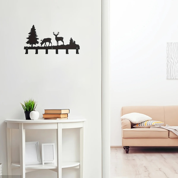 精心设计的金属麋鹿钥匙挂钩：壁挂式，多功能挂钩，适合挂衣服，包，钥匙。提升您房间的美学，并为您的家居装饰增添一丝优雅（TikTok、temu下自提）-10