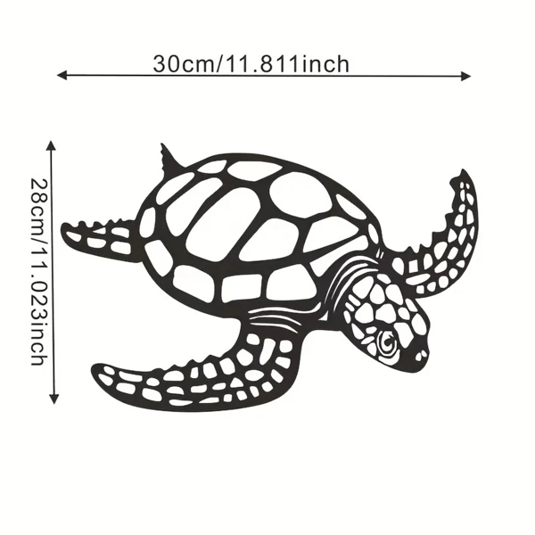 CIFbuy™ 提升家居美感：优雅金属海龟装饰品 - 海滩主题墙面艺术品，时尚家居雕塑 | 适用于多个房间的墙面雕塑。-2