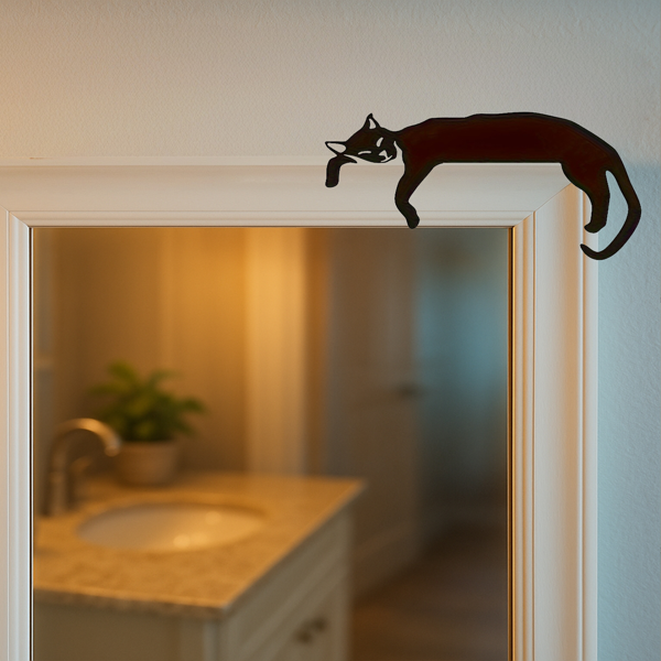 CIFbuy 黑猫剪影墙面艺术品：适用于客厅和卧室的精美悬挂装饰品，是万圣节和圣诞节门顶装饰的理想选择，也可作为悬挂装饰品或室内节日装饰品，是时尚的墙面装饰品或墙面雕塑。（TikTok、temu下自提）-1