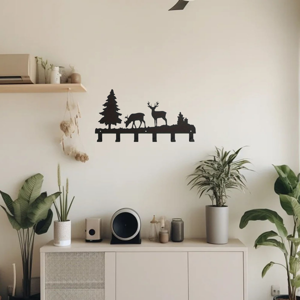 精心设计的金属麋鹿钥匙挂钩：壁挂式，多功能挂钩，适合挂衣服，包，钥匙。提升您房间的美学，并为您的家居装饰增添一丝优雅（TikTok、temu下自提）-7