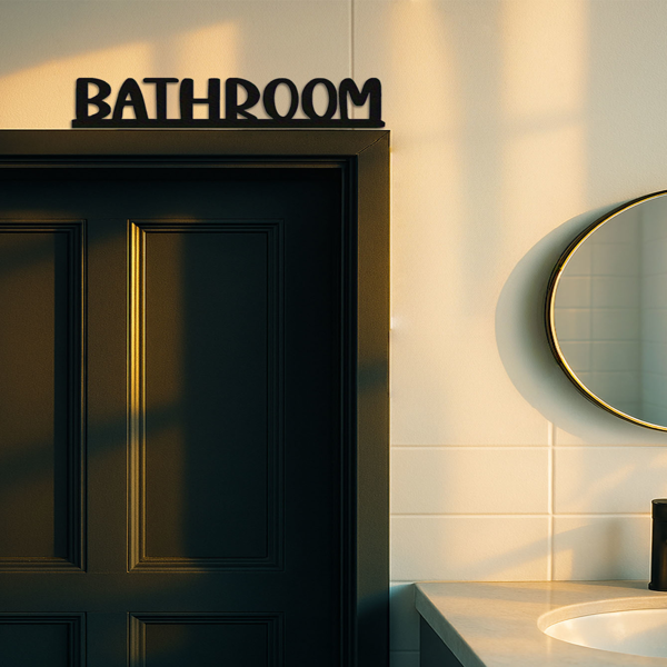 乡村风格浴室墙饰 - 现代金属字母数字标识，客厅/婚礼用门顶装饰（TikTok、temu下自提）-5