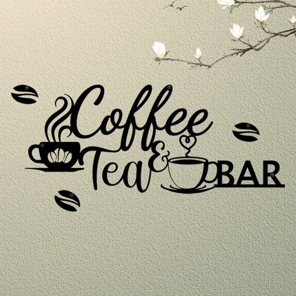 复古金属咖啡吧招牌，乡村风格墙面悬挂设计，适配厨房、咖啡馆、浴室、门廊。可作农家风家居装饰、咖啡店标识，也能当万圣节及乔迁礼物，兼顾温馨房间等多场景装饰需求。（TikTok、temu下自提）-23