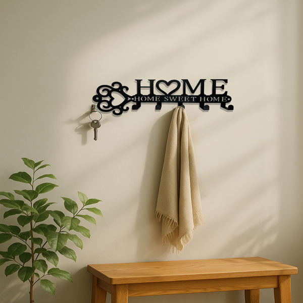 CIFbuy™ 安适家居壁挂钩套装 温暖金属衣架，带有可爱的心形设计，非常适合家庭入口处的钥匙收纳盒，可作为装饰性壁挂式储物挂钩，适用于客厅、卧室装饰，还有墙面艺术品、壁挂雕塑等用途。（TikTok、temu下自提）-6