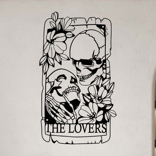 1 件精美的波西米亚金属哥特风格的骷髅情侣墙饰壁画，适用于室内、室外、家居、庭院、阳台装饰。万圣节装饰、家居装饰、卧室装饰、厨房装饰、墙面装饰、房屋装饰、房间装饰用品、客厅装饰。（TikTok、temu下自提）-36