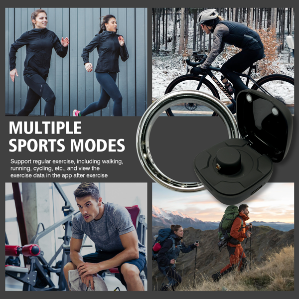 智能戒指银色8号带充电仓-7