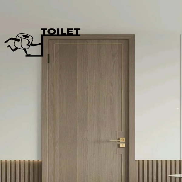 CIFbuy™ 有趣的卫生纸墙饰艺术品，带有幽默元素的浴室金属标识，悬挂在门上方的装饰品，极具冲击力的个性展示品，适用于卫生间，简约而优雅的设计，适合墙面装饰、门柱装饰或室内装饰（TikTok、temu下自提）-4