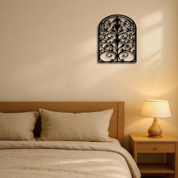 CIFbuy™ 精致金属窗框与拱形墙面装饰品 - 必备的标志性物件，具有哥特式大教堂风格与粗犷的巴洛克风格，非常适合客厅改造，是时尚的复古点缀，也是耐用的金属艺术品。（TikTok、temu下自提）-3