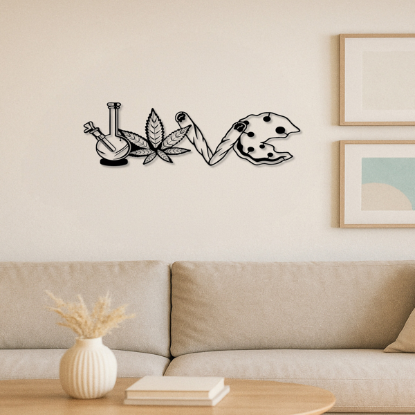 一款简约而精致的情书金属装饰吊坠：这款多功能且迷人的饰品非常适合用于装饰客厅、门面、卧室以及其他各类空间。墙面雕塑品（TikTok、temu下自提）-3