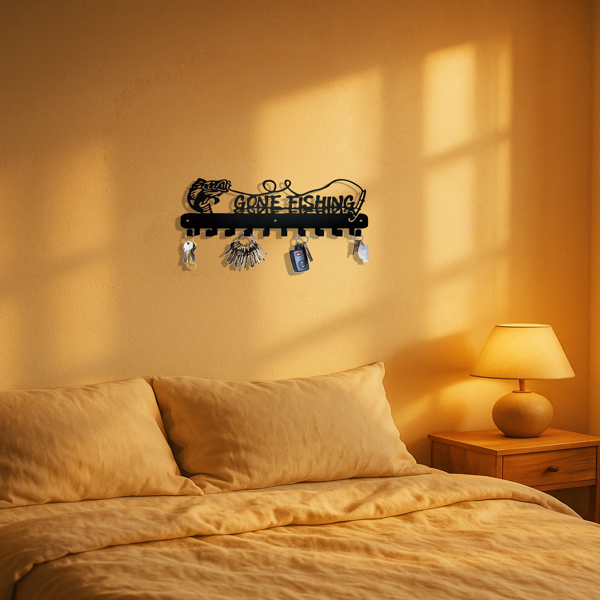 CIFbuy 黑色金属壁挂钩装饰品：1 件，时尚设计，适合物品整理，能营造整洁且时尚的空间，适用于卧室和浴室的墙面装饰。多功能挂钩。（TikTok、temu下自提）-6