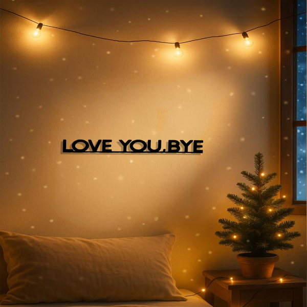 CIFbuy™ 经典“LOVE YOU BYE”金属标识图案墙面装饰品，营造节日氛围的装饰品，适用于情人节、复活节、感恩节的室内装饰，适用于客厅、卧室的墙面装饰，是精美的家居装饰艺术品或墙面雕塑。（TikTok、temu下自提）-6