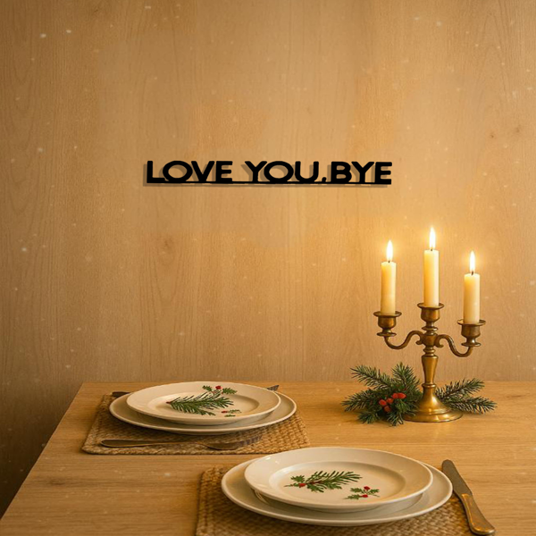 CIFbuy™ 经典“LOVE YOU BYE”金属标识图案墙面装饰品，营造节日氛围的装饰品，适用于情人节、复活节、感恩节的室内装饰，适用于客厅、卧室的墙面装饰，是精美的家居装饰艺术品或墙面雕塑。（TikTok、temu下自提）-5
