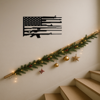 CIF购买定制美国国旗金属墙面装饰品：适合热爱爱国室内装饰的朋友们，非常适合独立日、爱国家居装饰、户外墙面装饰、国家自豪感装饰、时尚墙面艺术品、墙面雕塑。墙面雕塑（TikTok、temu下自提）