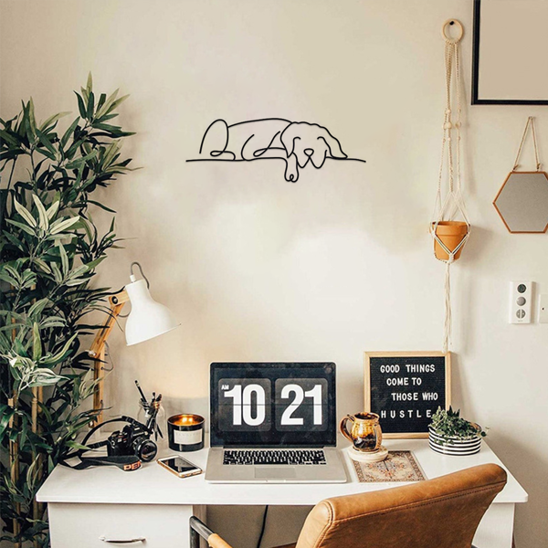 1 件极简主义金属狗墙面装饰品，融合吉特罗与波西米亚风格，适配客厅、卧室等多空间。兼具古典美学，可作万圣节装饰、新婚礼物与宠物爱好者礼品，满足多场景装饰需求。（TikTok、temu下自提）-50